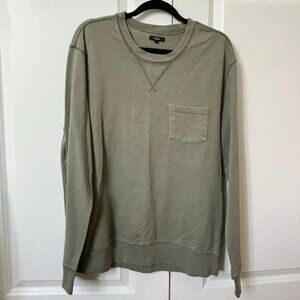 Rails Green Front Pocket Crewneck Organic Cotton Sweatshirt Mens Small